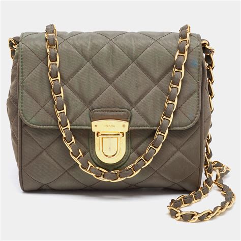 olive green Prada bag